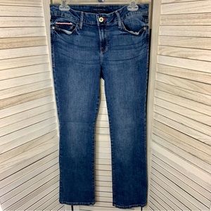 Tommy Hilfiger Dark Wash Mid Rise Straight Leg Casual Denim Jeans 2